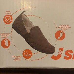 New J Sport Women's Size 7.5 Lisa Slip-On Shoes Brown Faux Fur & Memory Foam